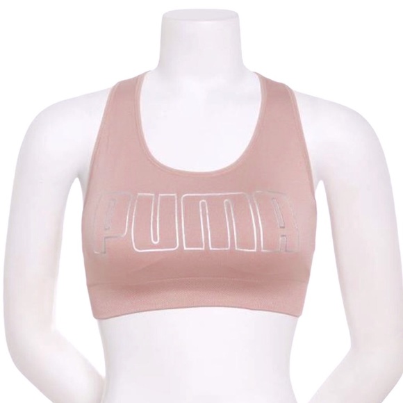 NWT PUMA Natural Seamless Graphic Logo Sports Bra - Picture 3 of 7